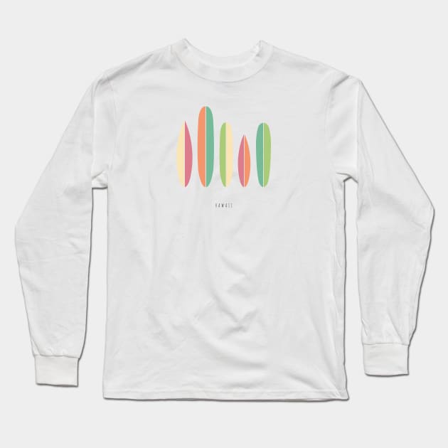 Hawaii Surfboards Long Sleeve T-Shirt by lymancreativeco